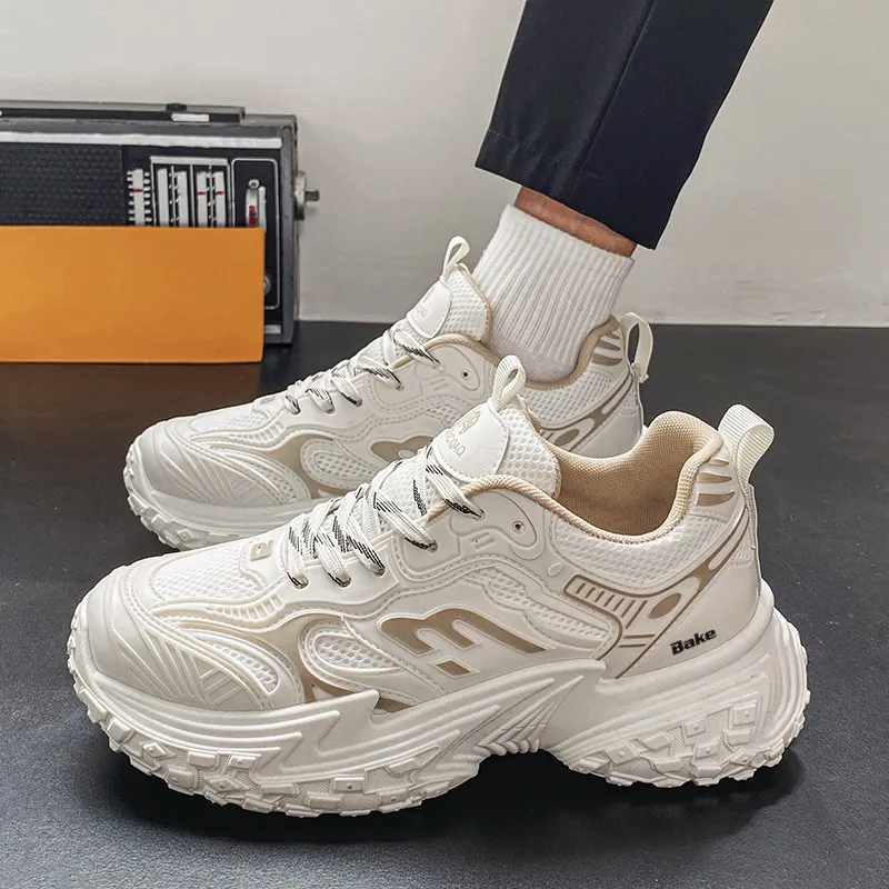 BAKE Shock Absorbers With Slip Resistant And Abrasion Resistant Properties Low Top Chunky Sneakers Men's-6