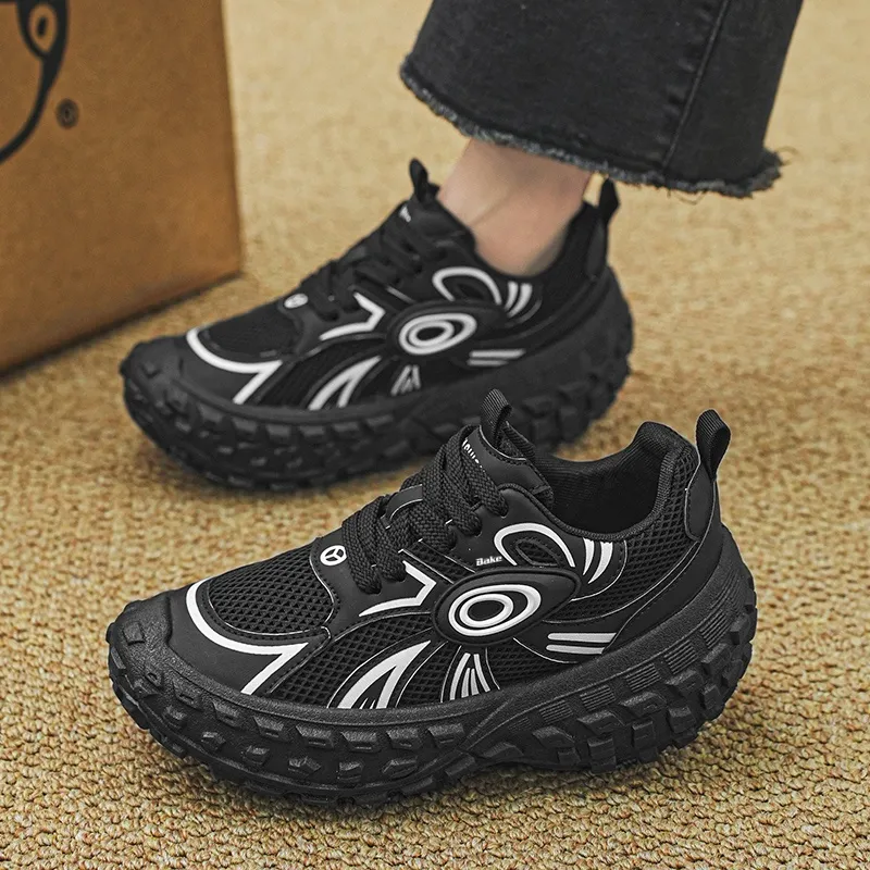 BAKE Slip Resistant, Abrasion Resistant, Lightweight Low Top Chunky Sneakers Unisex-9