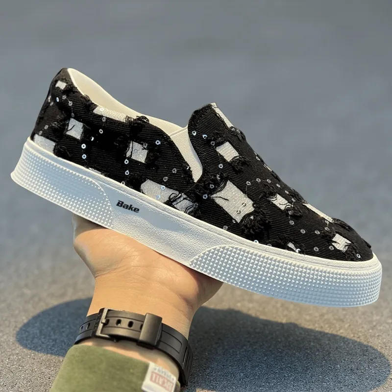 BAKE Anti Slip Wear Resistant Low Top Skateboard Shoes Men's-5