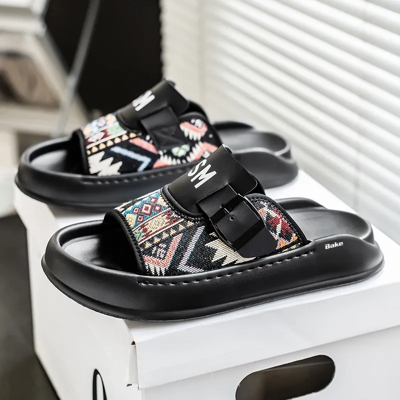 BAKE Quiet Slip Resistant Cushioning Slide Slippers Men's-6
