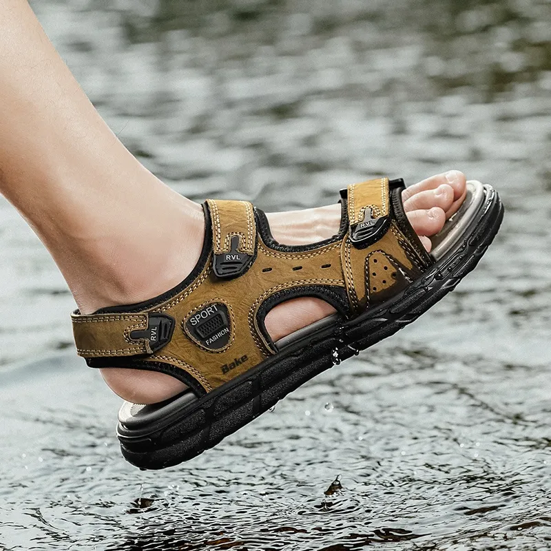 BAKE Beach Sandals Men Khaki-3