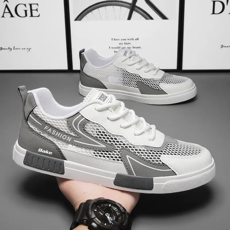BAKE Slip Resistant Shock Absorbers Lightweight Low Top Skateboard Shoes Men's-6