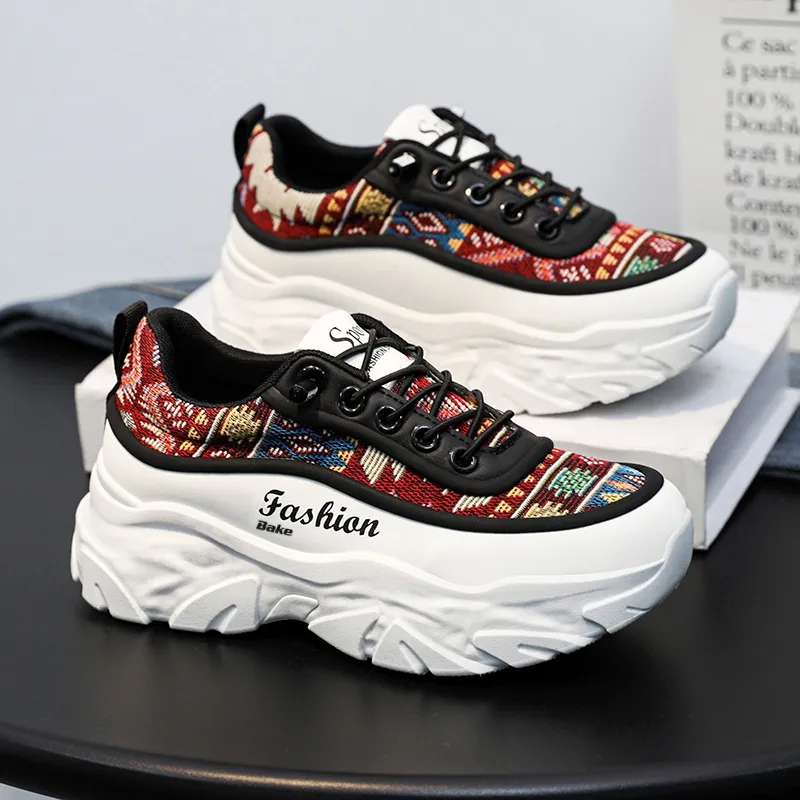 BAKE Shock Absorbers With Slip Resistant And Abrasion Resistant Properties Low Top Chunky Sneakers Unisex-7