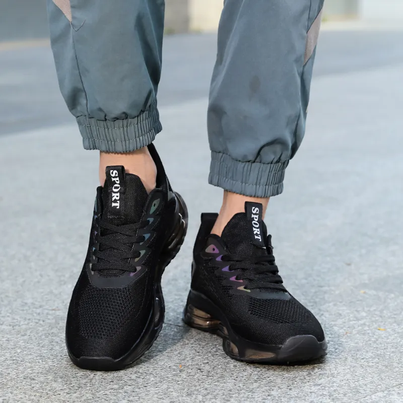 BAKE Shock Absorbers Slip Resistant Breathable Low Top Casual Shoes Men's Black-6