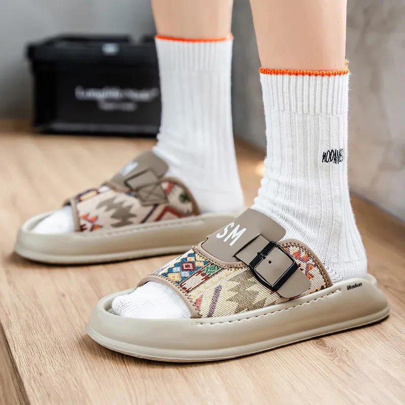 BAKE Quiet Slip Resistant Cushioning Slide Slippers Men's-4