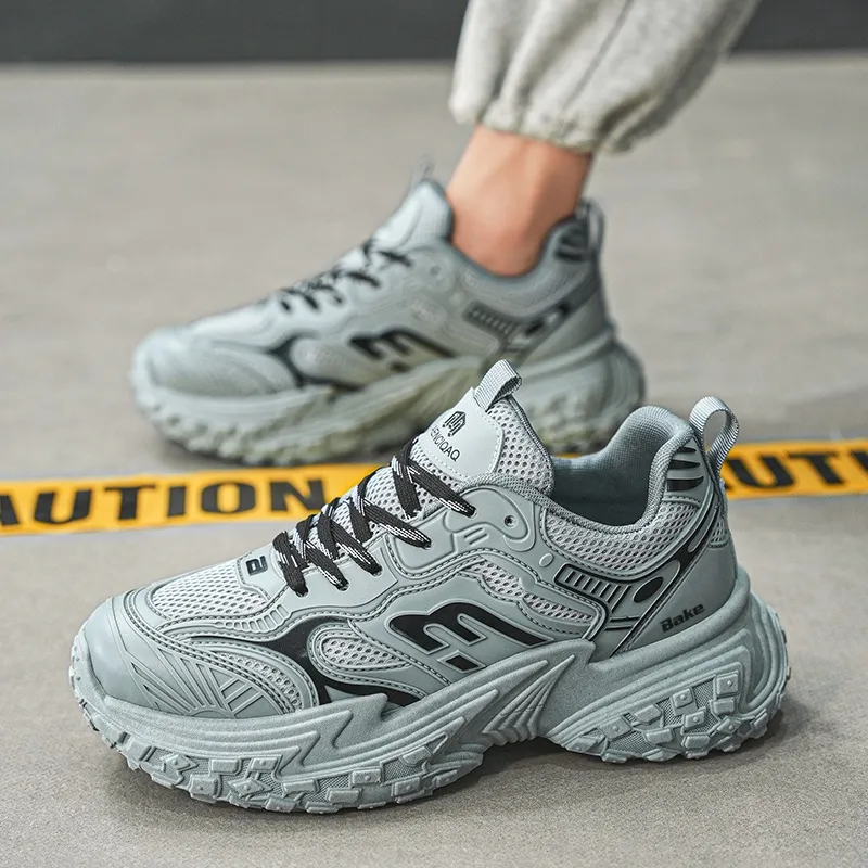 BAKE Shock Absorbers With Slip Resistant And Abrasion Resistant Properties Low Top Chunky Sneakers Men's-13