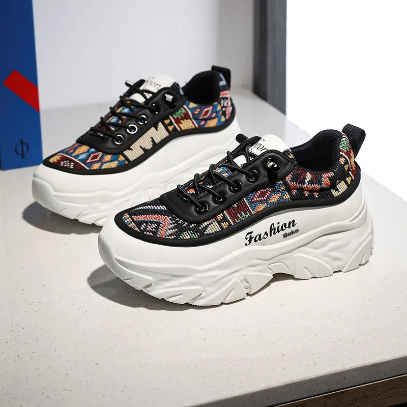 BAKE Shock Absorbers With Slip Resistant And Abrasion Resistant Properties Low Top Chunky Sneakers Unisex-4