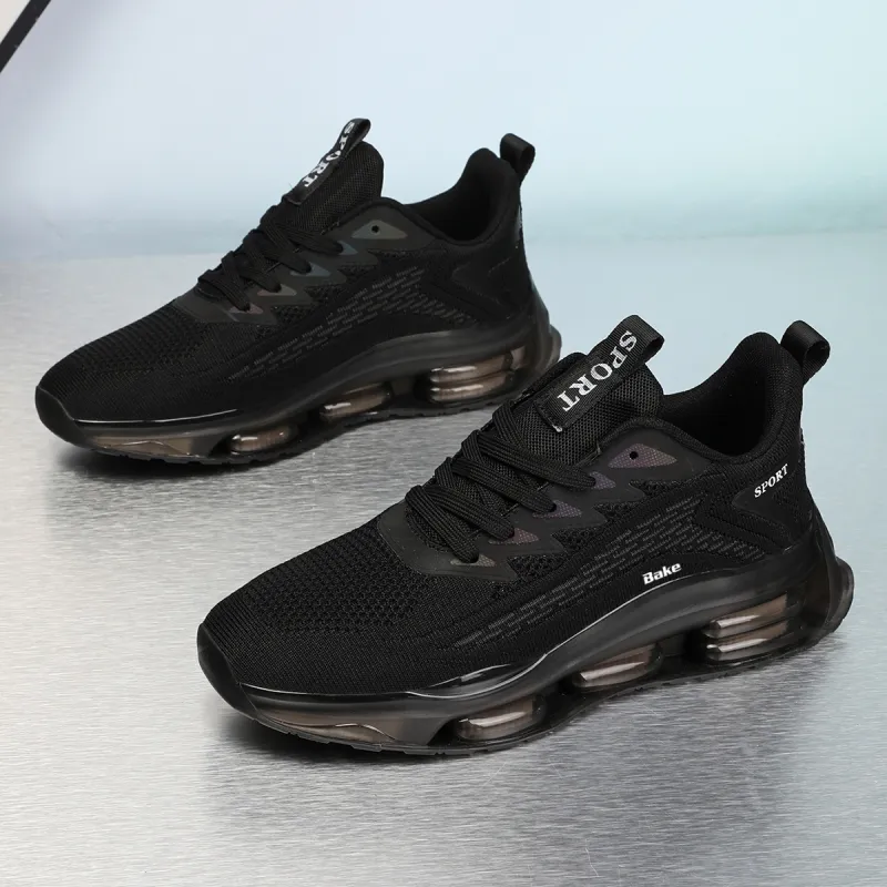 BAKE Shock Absorbers Slip Resistant Breathable Low Top Casual Shoes Men's Black-1
