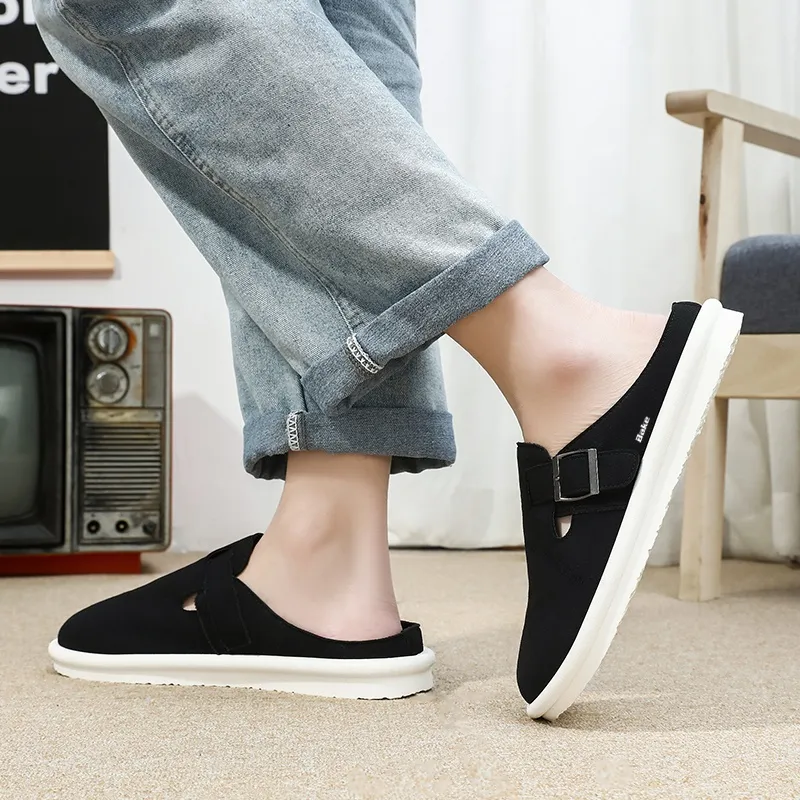 BAKE Rubber Sole Quiet, Odor Resistant, Abrasion Resistant Closed Toe Slippers Men's-13