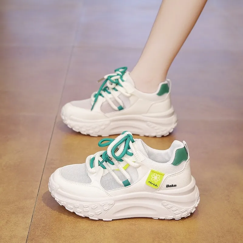 BAKE Abrasion Resistant, Breathable, Lightweight Low Top Chunky Sneakers Women's-6