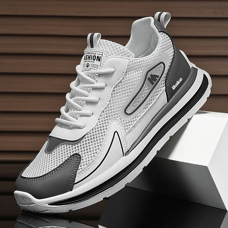 BAKE Slip Resistant, Abrasion Resistant, Breathable Low Top Chunky Sneakers Men's-1