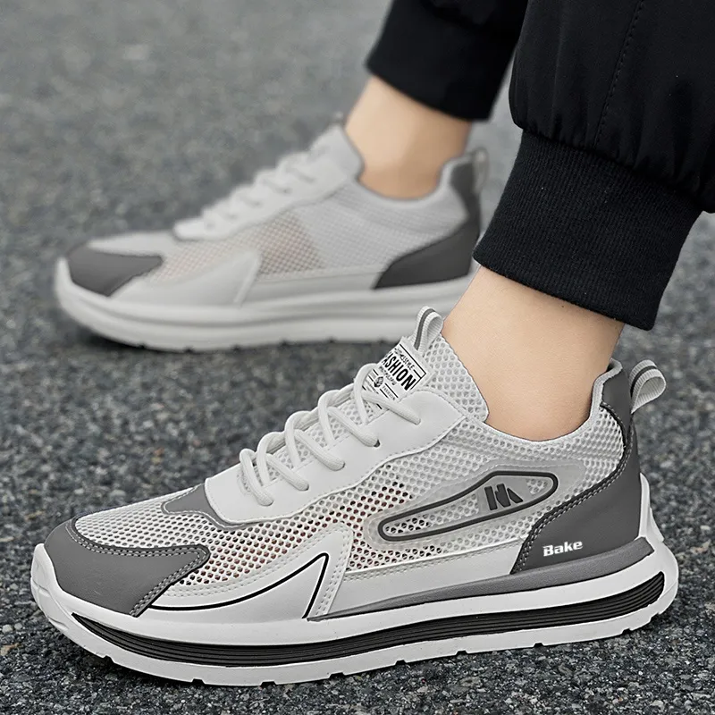BAKE Slip Resistant, Abrasion Resistant, Breathable Low Top Chunky Sneakers Men's-4