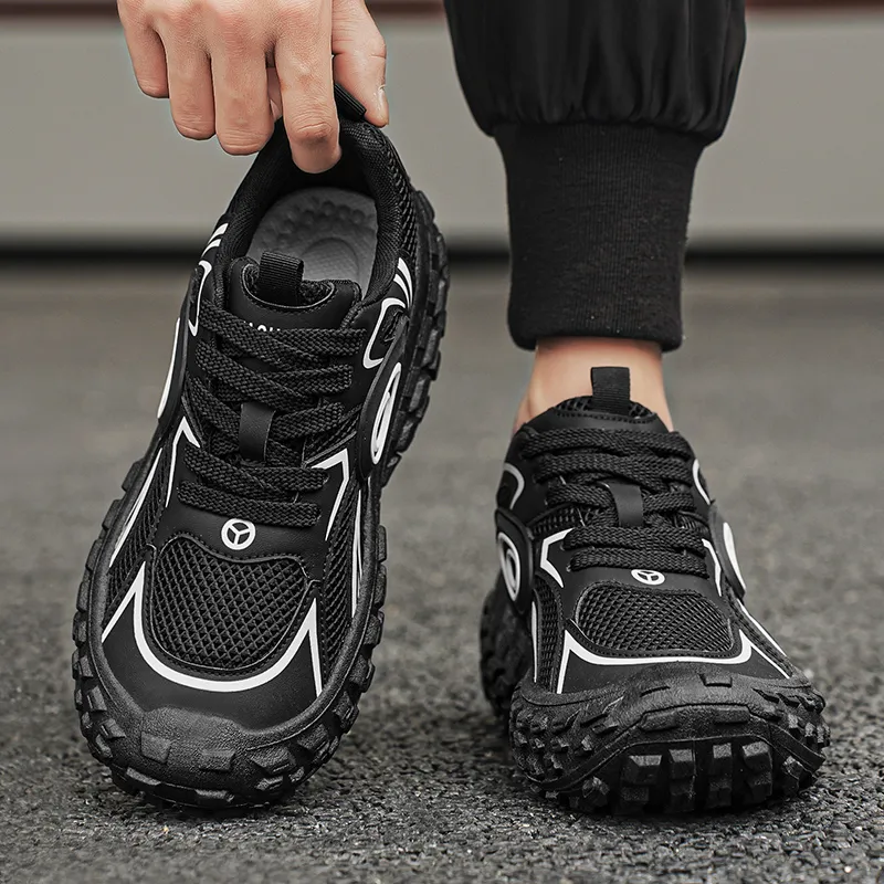 BAKE Slip Resistant, Abrasion Resistant, Lightweight Low Top Chunky Sneakers Unisex-7