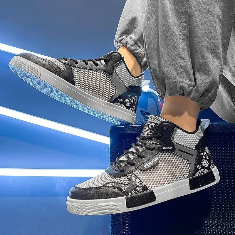 BAKE Abrasion Resistant, Lightweight, And Breathable High Top Skateboard Shoes Men's-8