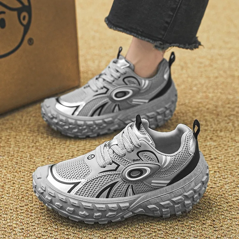 BAKE Slip Resistant, Abrasion Resistant, Lightweight Low Top Chunky Sneakers Unisex-4