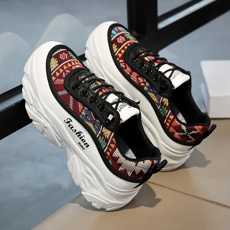 BAKE Shock Absorbers With Slip Resistant And Abrasion Resistant Properties Low Top Chunky Sneakers Unisex-6