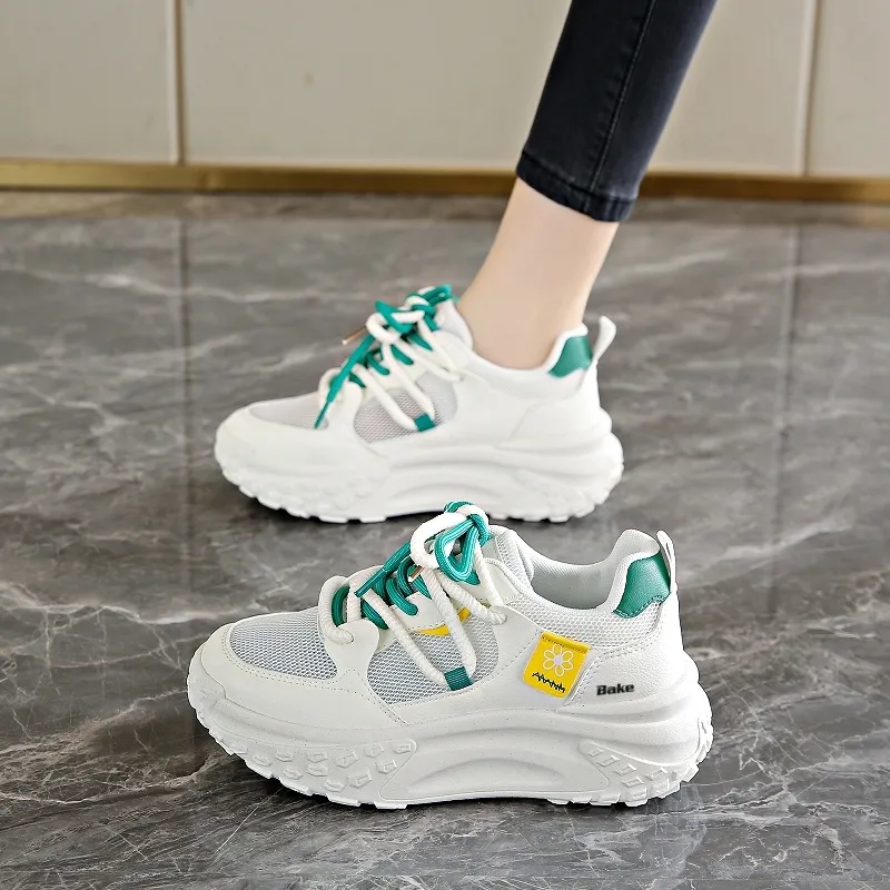BAKE Abrasion Resistant, Breathable, Lightweight Low Top Chunky Sneakers Women's-8
