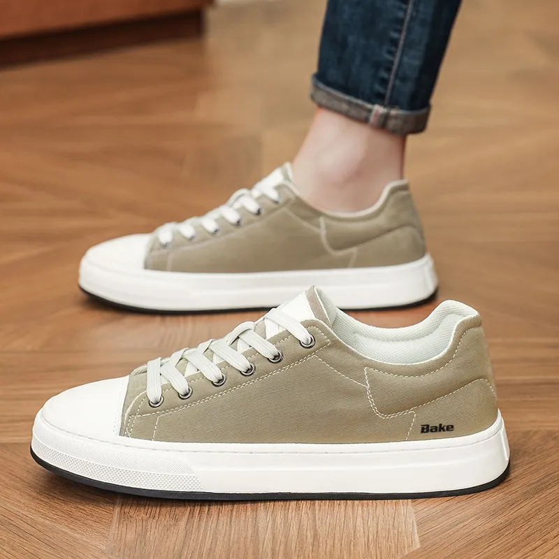 BAKE Breathable Lightweight Cushioning Low Top Canvas Shoes Men's-4