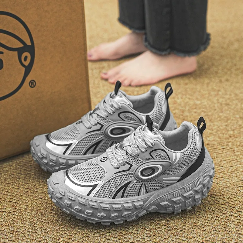 BAKE Slip Resistant, Abrasion Resistant, Lightweight Low Top Chunky Sneakers Unisex-3