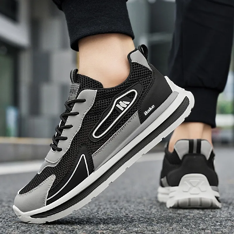 BAKE Slip Resistant, Abrasion Resistant, Breathable Low Top Chunky Sneakers Men's-9