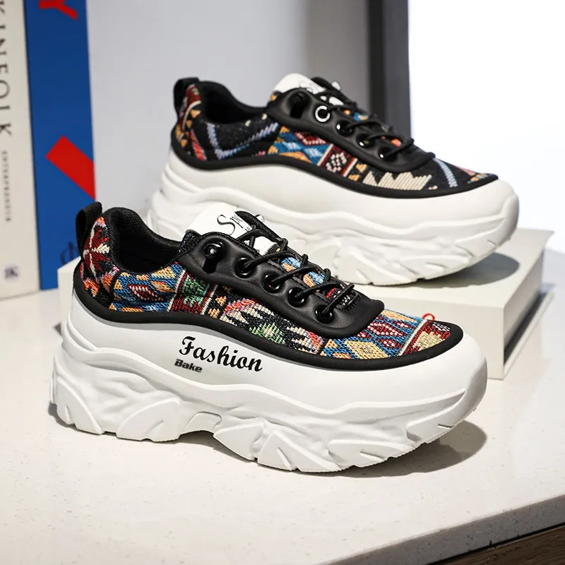 BAKE Shock Absorbers With Slip Resistant And Abrasion Resistant Properties Low Top Chunky Sneakers Unisex-3