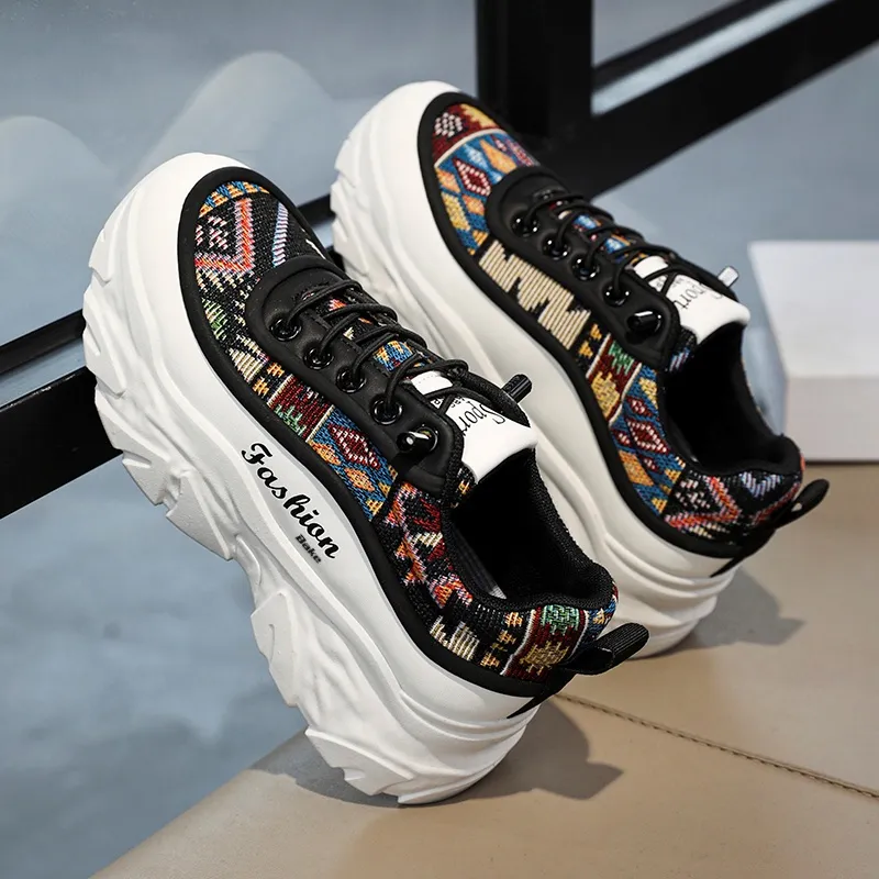 BAKE Shock Absorbers With Slip Resistant And Abrasion Resistant Properties Low Top Chunky Sneakers Unisex-1