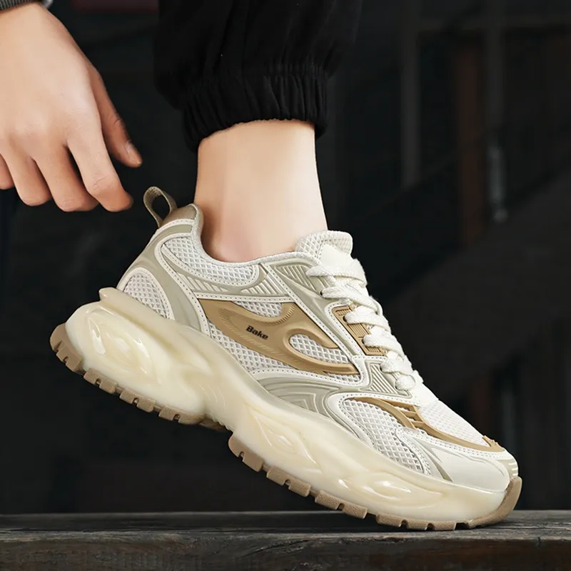 BAKE Slip Resistant And Breathable Low Top Chunky Sneakers Men's-14