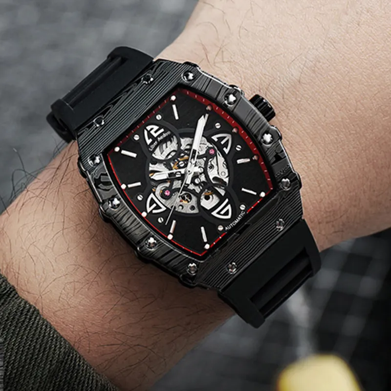 LIBER AEDON Automatic Mechanical Movement Black Dial Men's Watches-13