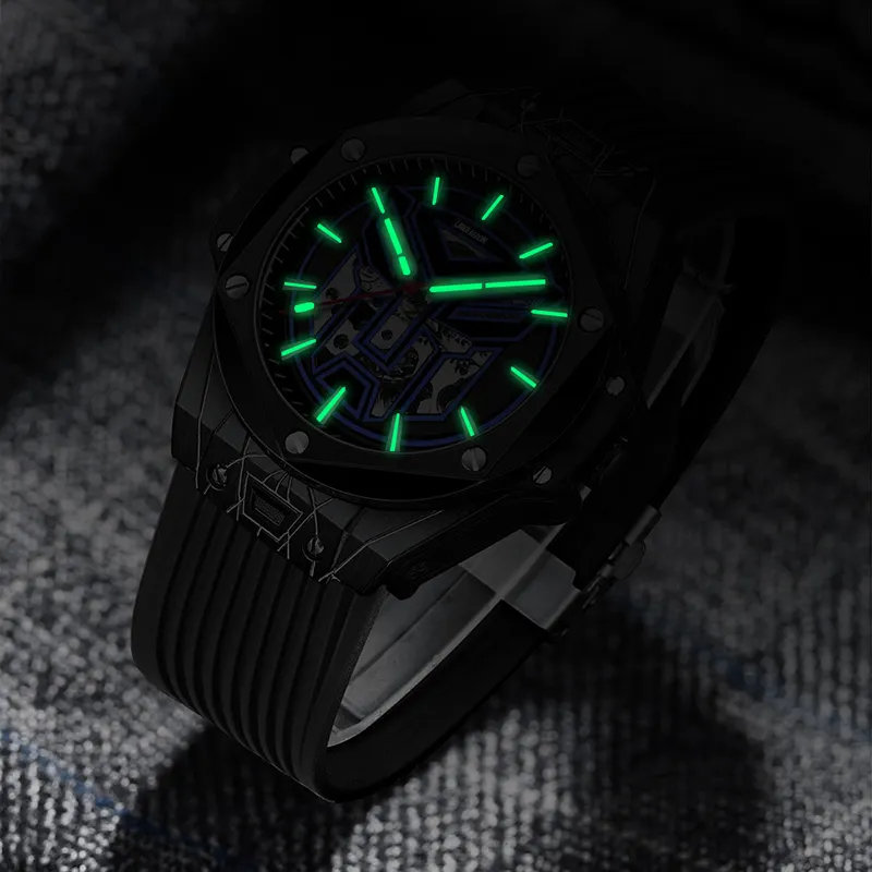 LIBER AEDON Wrist Watch Mechanical Movement Black Dial Men's Watches-5