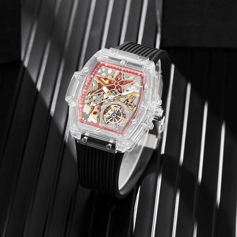 LIBER AEDON Mechanical Movement Cut Out Dial Men's Watches-12