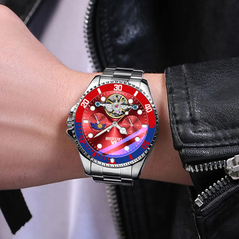 LIBER AEDON Automatic Mechanical Movement Black Dial Men's Watches Brand Exquisite Box-8