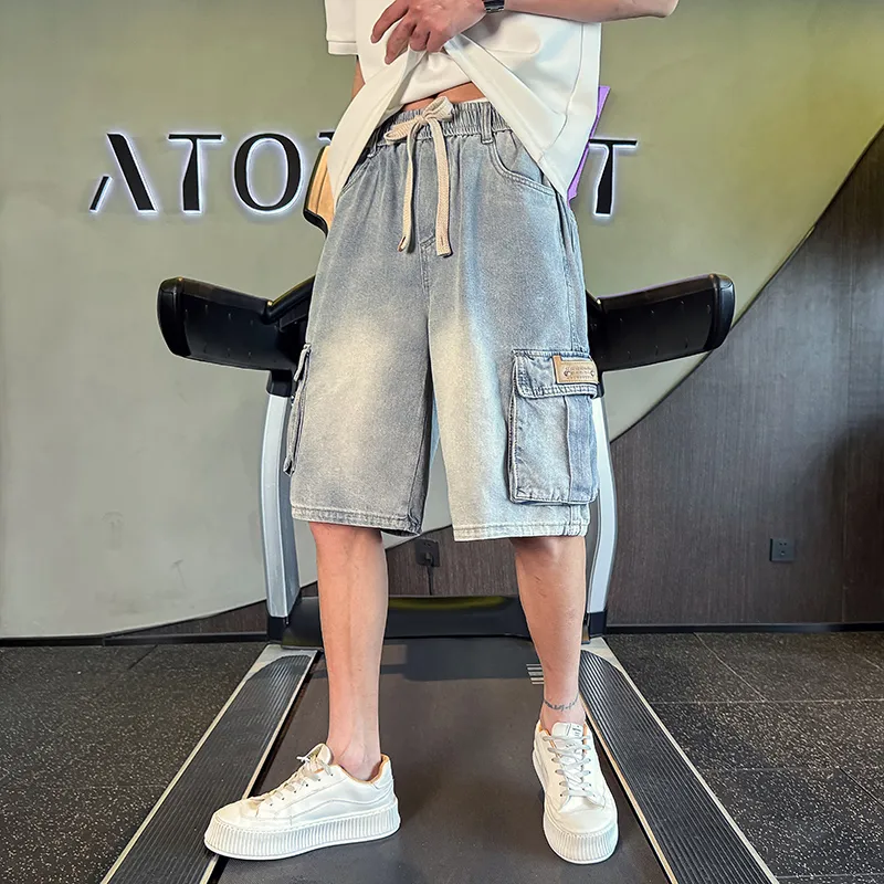 YOFVV Cargo Shorts Unisex Light Blue-6