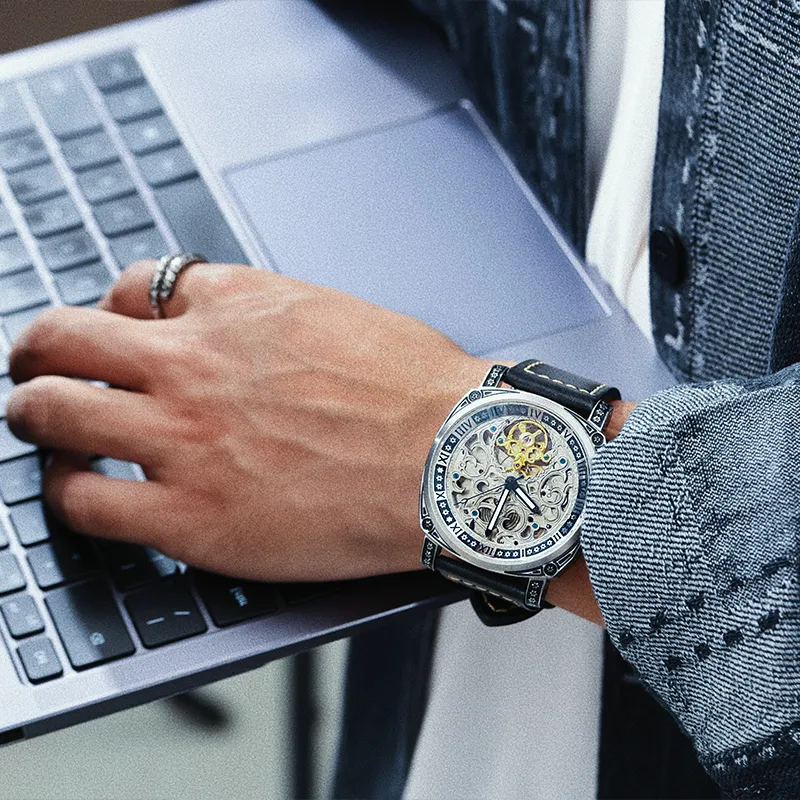 VRQ 1 Watch Automatic Mechanical Movement Watch Men's Watches Cut-Out Dial-3