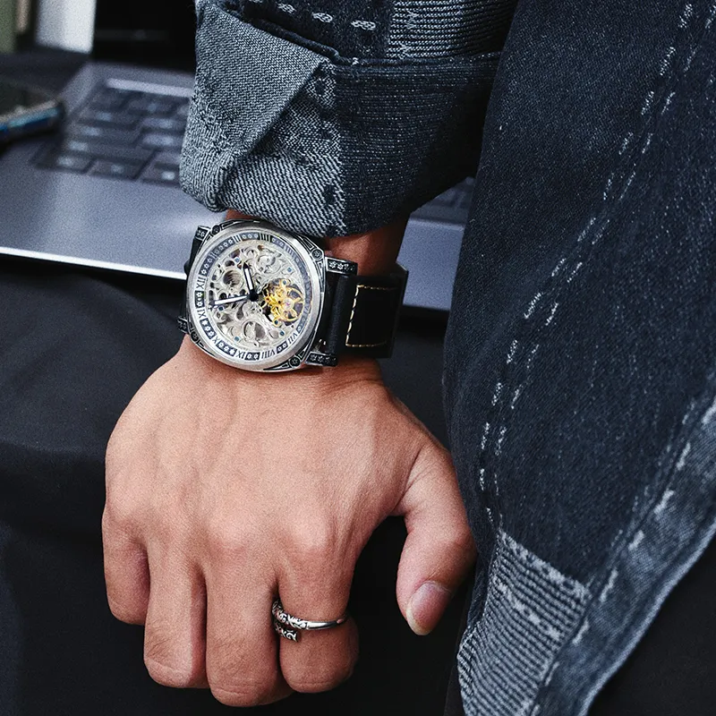 VRQ 1 Watch Automatic Mechanical Movement Watch Men's Watches Cut-Out Dial-2