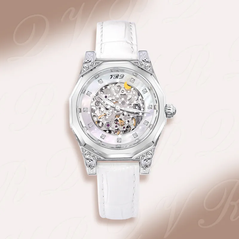 VRQ Mechanical Movement Watch Women's Watch Mother of Pearl Color Watch Dial-7