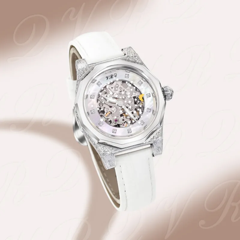 VRQ Mechanical Movement Watch Women's Watch Mother of Pearl Color Watch Dial-6