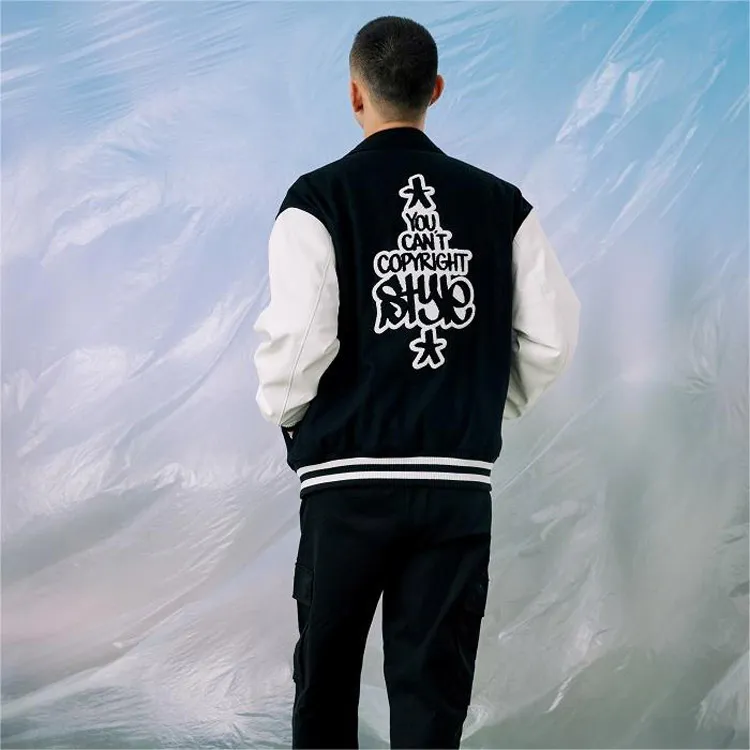 FOSS x Eric Haze Baseball Jacket Unisex Black-2