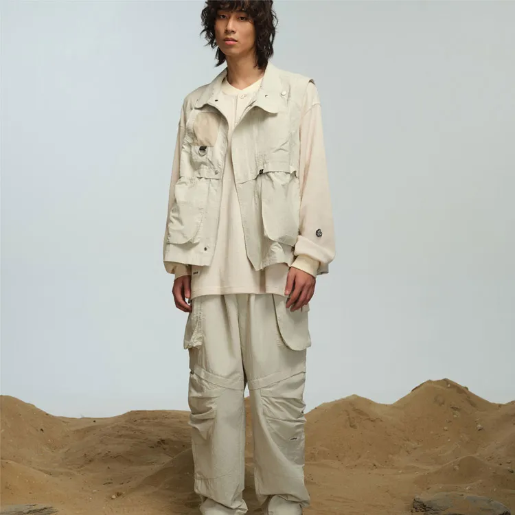 FOSS Casual Pants Unisex Gray White-2