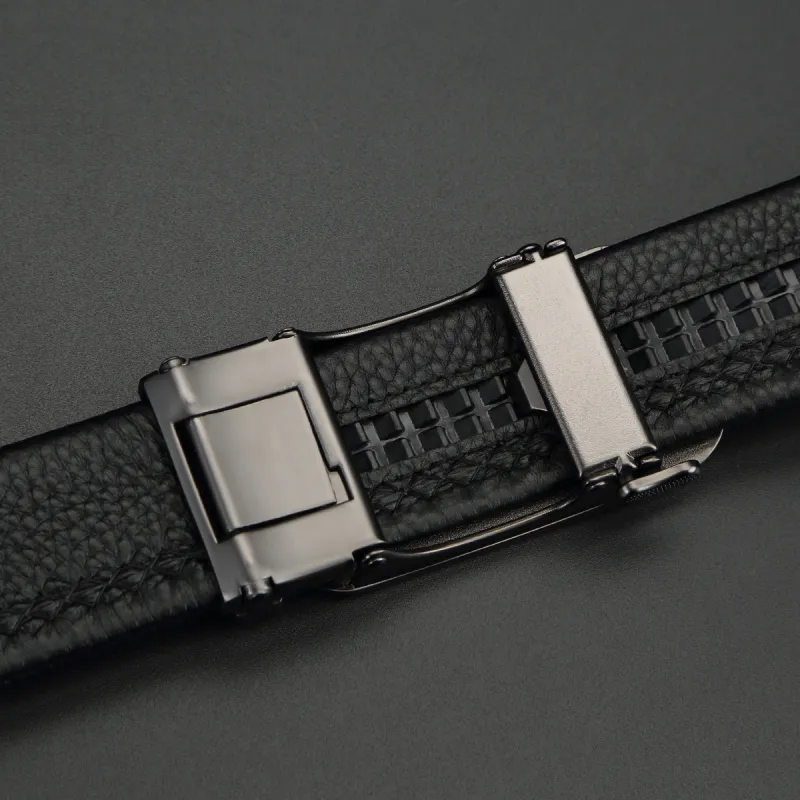 Crocodile Top Grain Cow Leather Fashion Leather Belts Men's Width 3.6cm-3