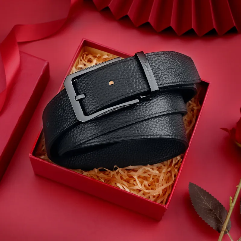 Crocodile Pin Buckle Belt Pants Top Grain Cow Leather Leather Belts Men's Width 3.4CM-2