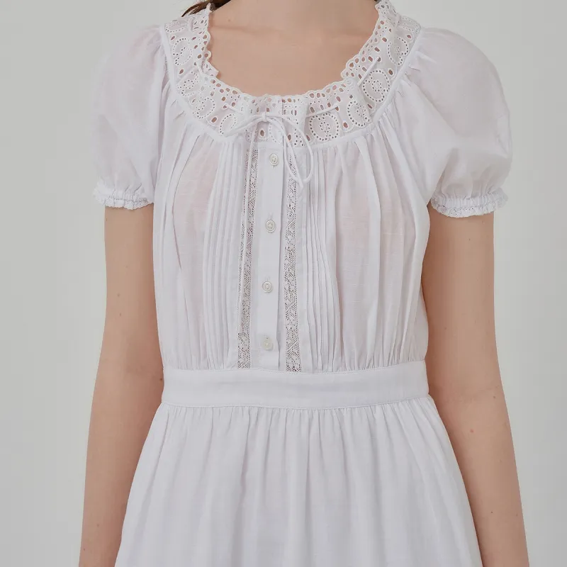 Teenie Weenie Short Sleeved Dress Women's Ivory White-5