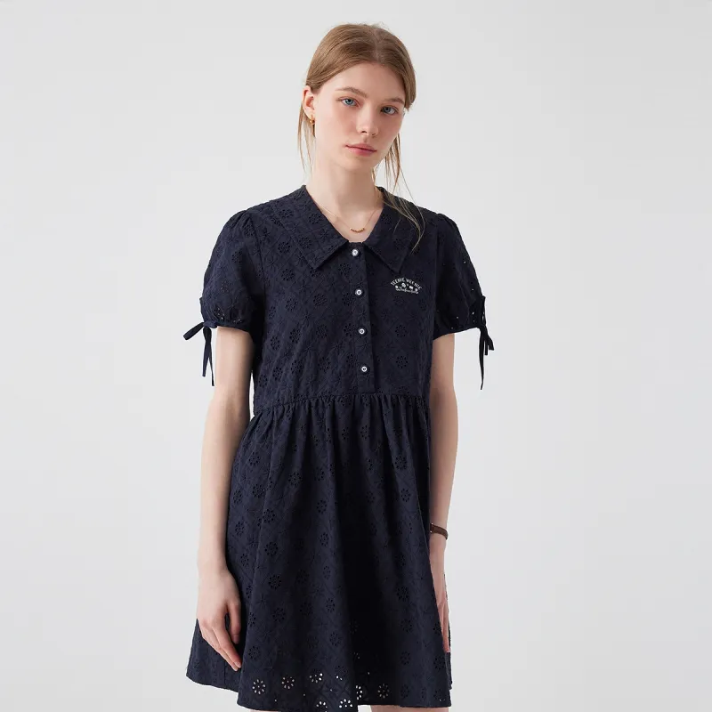 Teenie Weenie Short Sleeved Dress Women's Navy Blue-5