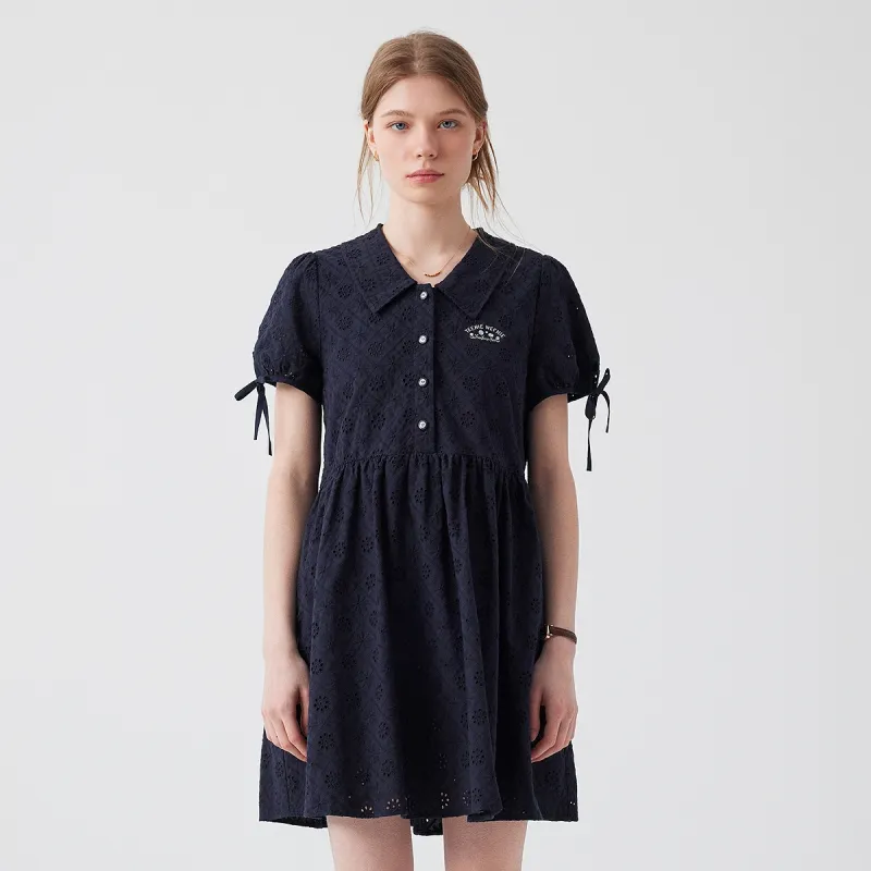 Teenie Weenie Short Sleeved Dress Women's Navy Blue-2