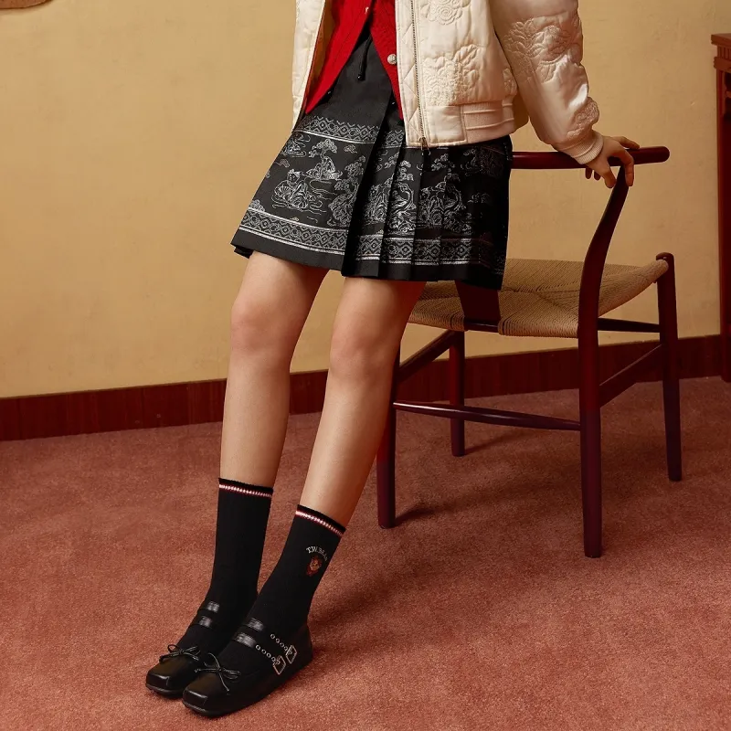 Teenie Weenie Casual Short Skirts Women's Black-3
