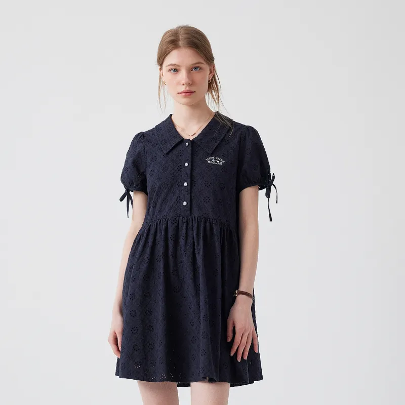 Teenie Weenie Short Sleeved Dress Women's Navy Blue-3