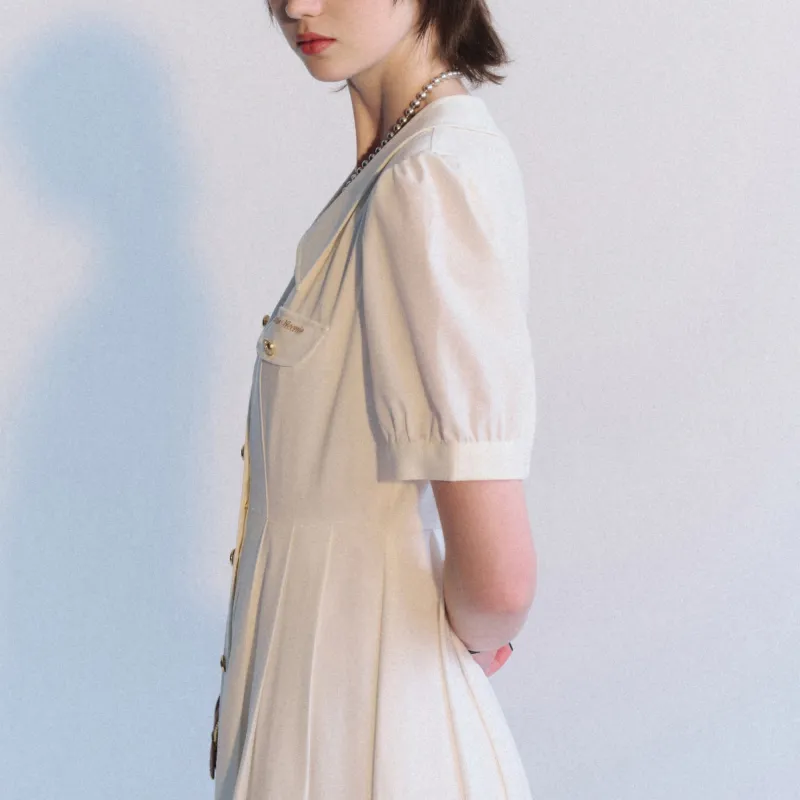 Teenie Weenie Short Sleeved Dress Women's White-2