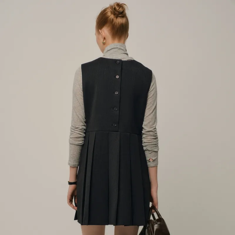 Teenie Weenie Sleeveless Dress Women's Dark Gray-2