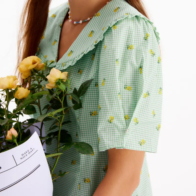 Teenie Weenie Short Sleeved Dress Women's Light Green-2