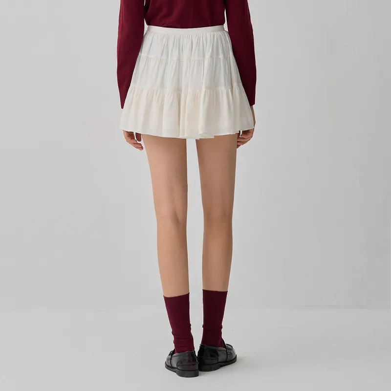 Teenie Weenie Casual Short Skirts Women's Ivory White-5