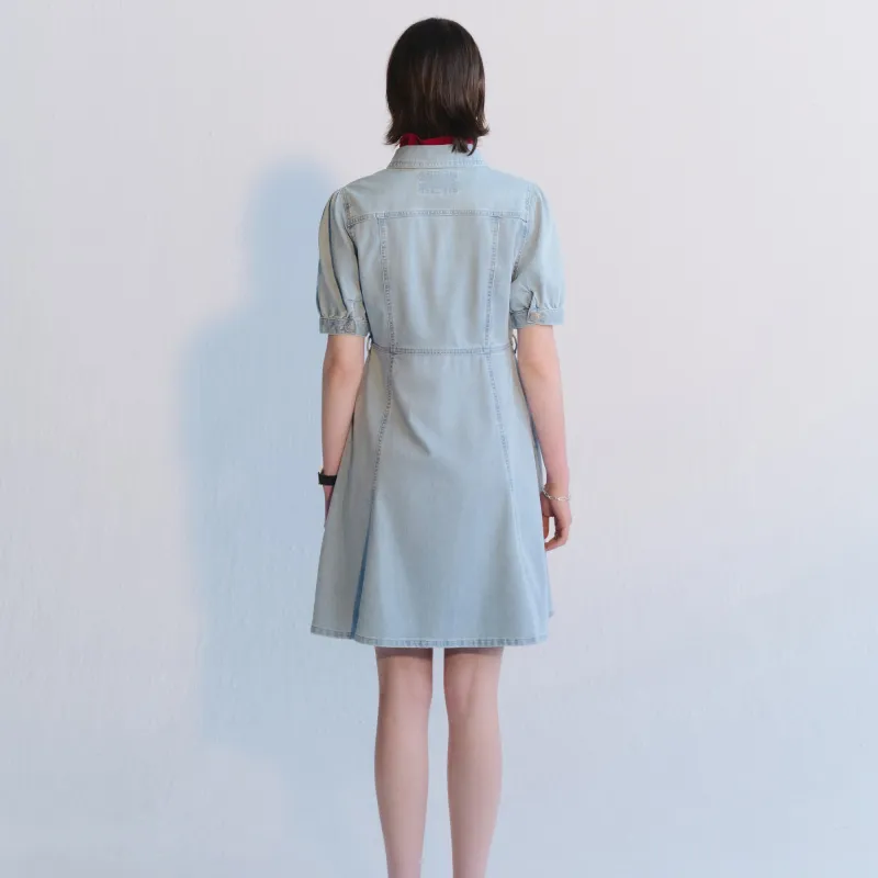 Teenie Weenie Short Sleeved Dress Women's Light Blue-2
